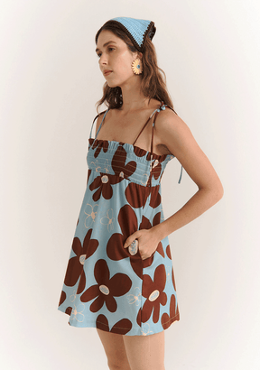 Mini Vestido Daisy Blue