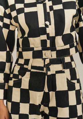 Pre Order Chaqueta Trama Blanco y Negro