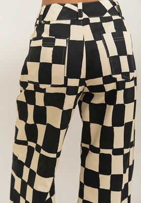 Pantalón Trama Blanco y Negro