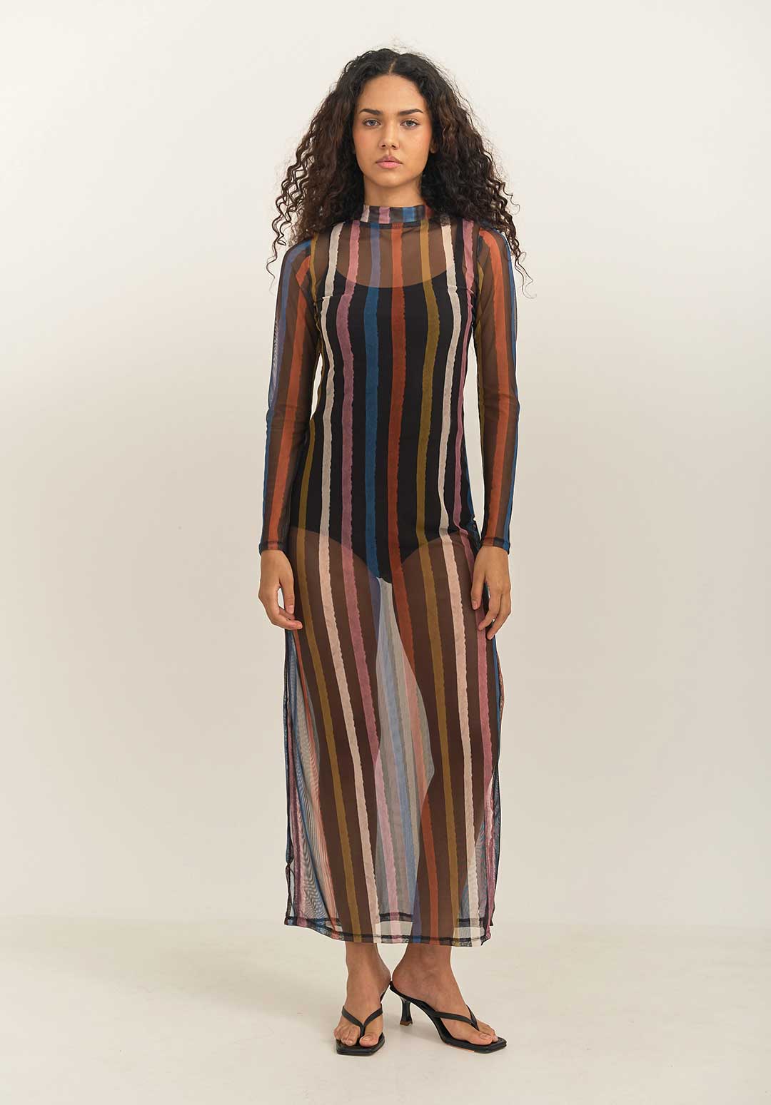 Vestido Mesh Eje Negro