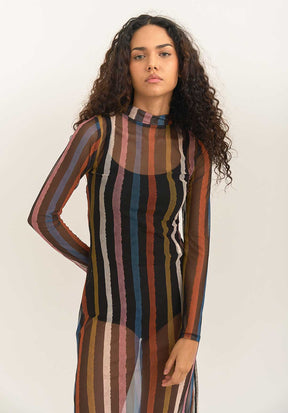 Vestido Mesh Eje Negro