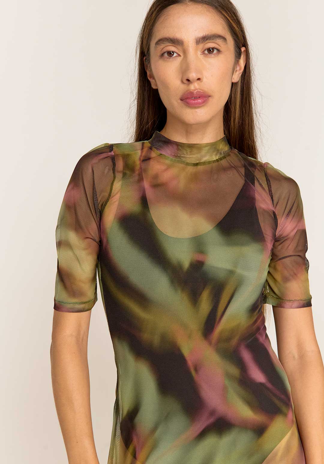 Vestido Mesh Bruma Blur