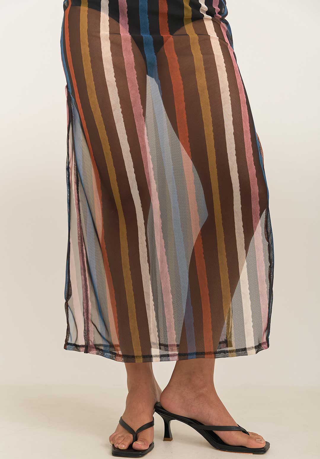 Vestido Mesh Eje Negro