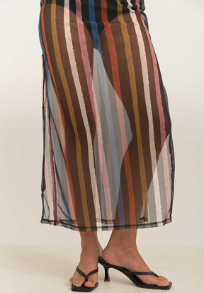 Vestido Mesh Eje Negro