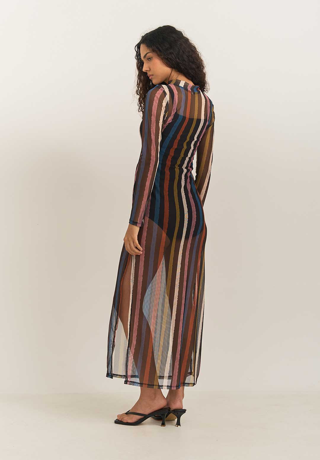 Vestido Mesh Eje Negro